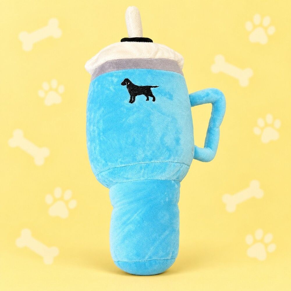 Mighty Pooch Blue Tumbler Cup Plush Dog Toy 10 Inch New Sealed